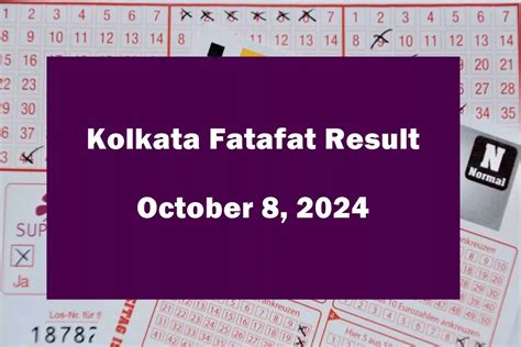 Kolkata FF Fatafat result today October 22, check Fatafat result .